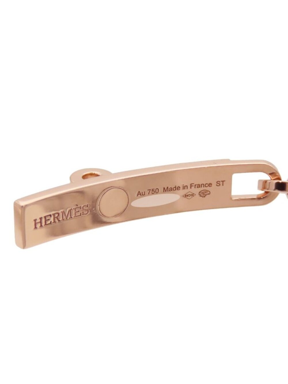 Hermes Kelly Chaine Pink Gold 18k Diamond ST Bracelet - Picture 7 of 9
